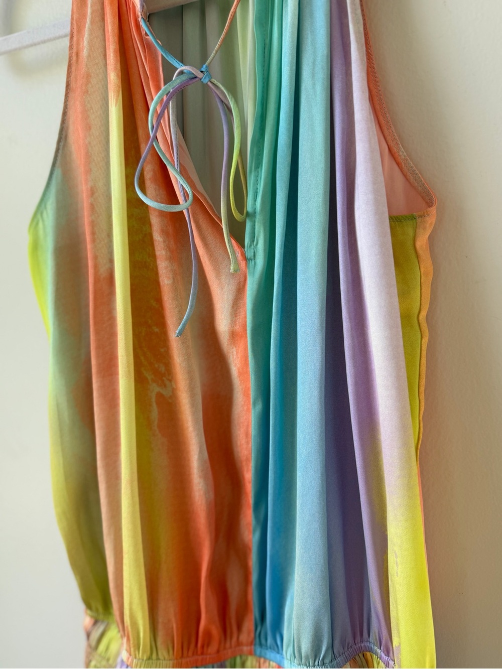 Current Air Cara Pleated Mini Dress Pastel Rainbow Colorful Size Medium Swing - Picture 11 of 16